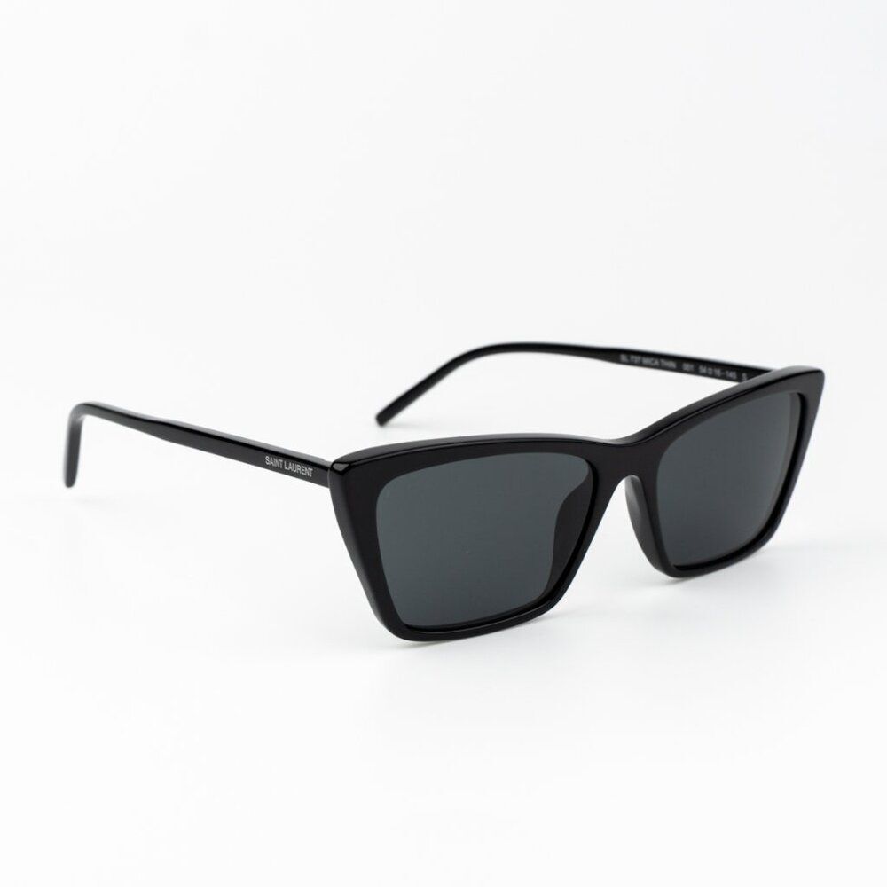 Saint Laurent Women Sunglasses Black Cat Eye SL737 MICA THIN 001 BRAND NEW - Picture 13 of 15